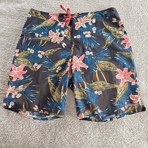Patagonia Men's Stretch Planing Board Shorts Swim Shorts Floral Hawaiian Sz 34